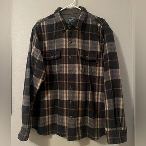 Woolrich Men's Plaid Button Down Shirt - Black and Brown